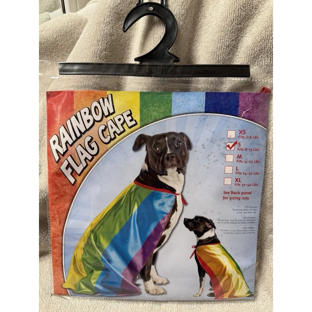 NEW Canine Rainbow Flag Cape Size Small (8-13 Lbs)